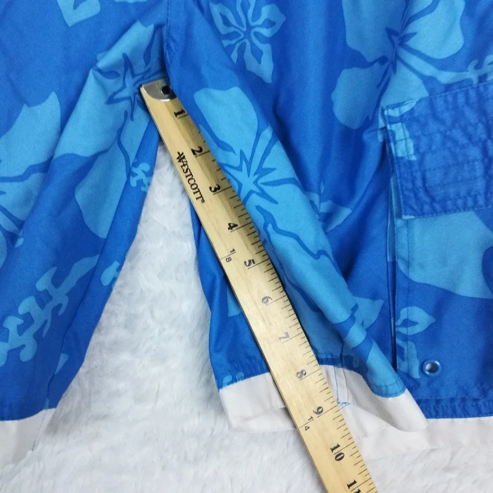 Sonoma Boys Swim Trunks‎ Swimwear Blue Two Tone Floral Cargo Lined Surf XL